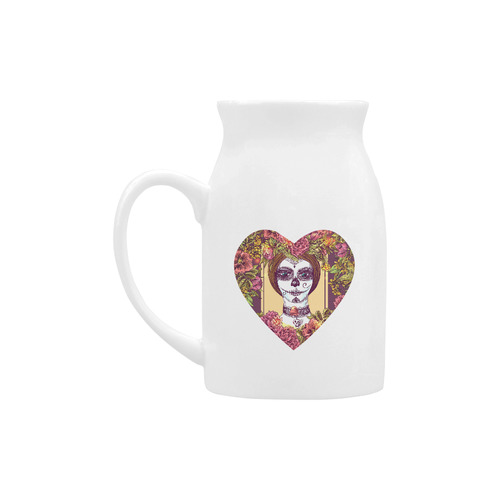 Day of the Dead Sugar Skull Flowers Milk Cup (Large) 450ml