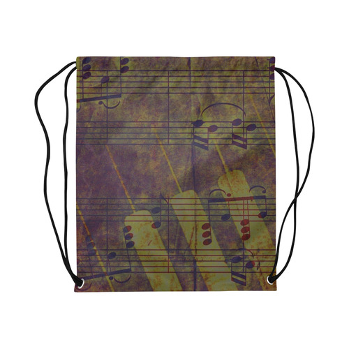 Music, vintage look A by JamColors Large Drawstring Bag Model 1604 (Twin Sides)  16.5"(W) * 19.3"(H)