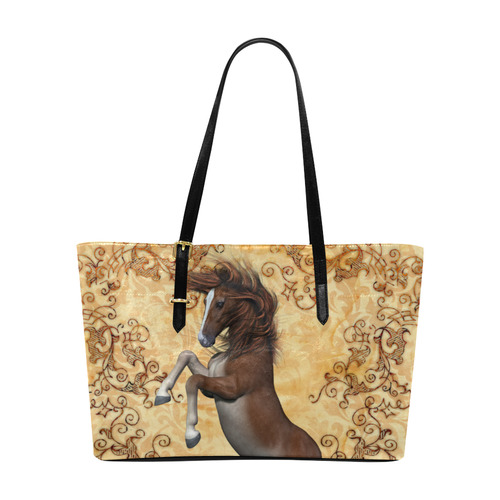 Wonderful brown horse Euramerican Tote Bag/Large (Model 1656)