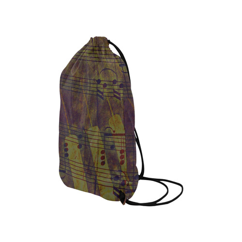 Music, vintage look A by JamColors Small Drawstring Bag Model 1604 (Twin Sides) 11"(W) * 17.7"(H)