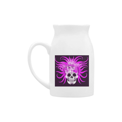 hippie skull,pink Milk Cup (Large) 450ml