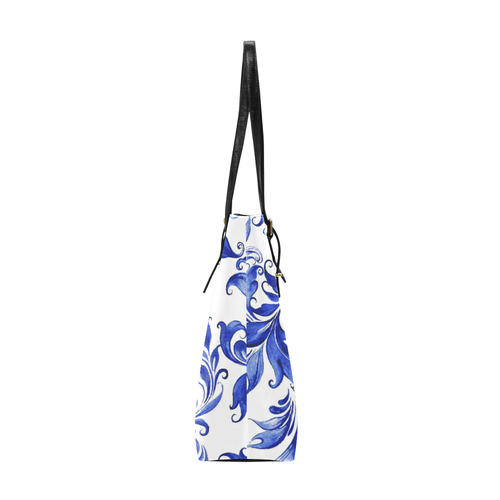 Blue White Porcelain Floral Pattern Euramerican Tote Bag/Small (Model 1655)