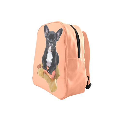 Sweet little Bulldog makes you happy School Backpack (Model 1601)(Small)