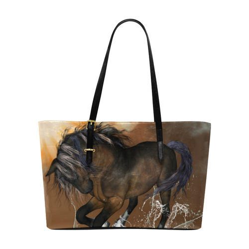 Wonderful horse with water splash Euramerican Tote Bag/Large (Model 1656)