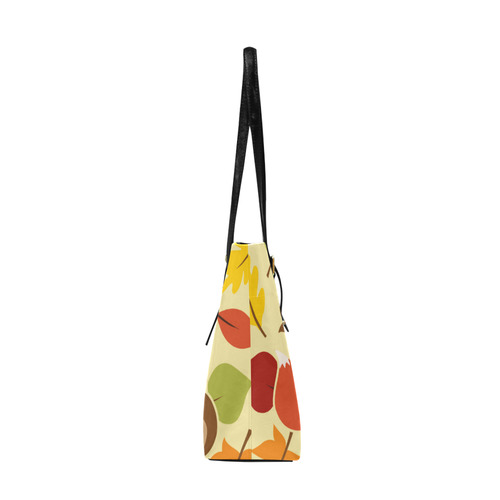 Autumn Leaves Pattern + HEDGEHOG FOX SQUIRREL Euramerican Tote Bag/Large (Model 1656)