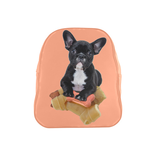 Sweet little Bulldog makes you happy School Backpack (Model 1601)(Small)