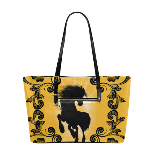 Black horse silhouette Euramerican Tote Bag/Large (Model 1656)