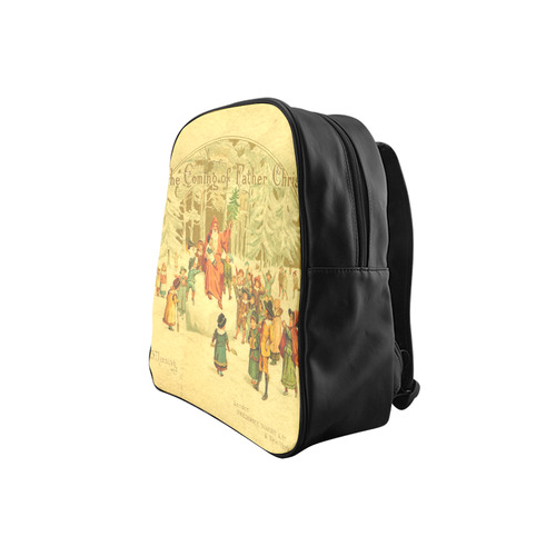 The Coming of Father Christmas Vintage Painting School Backpack (Model 1601)(Small)