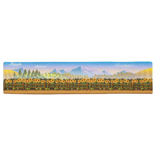 Landscape with Sunflowers Table Runner 16x72 inch