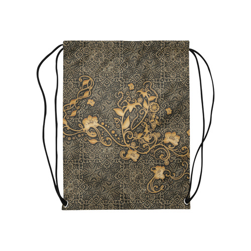 Vintage, floral design Medium Drawstring Bag Model 1604 (Twin Sides) 13.8"(W) * 18.1"(H)