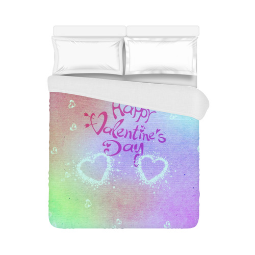 happy valentines day teal by FeelGood Duvet Cover 86"x70" ( All-over-print)