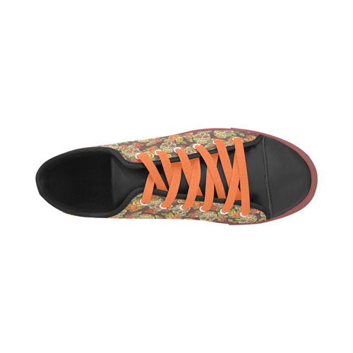 sugar skull pattern Aquila Microfiber Leather Women's Shoes (Model 031)