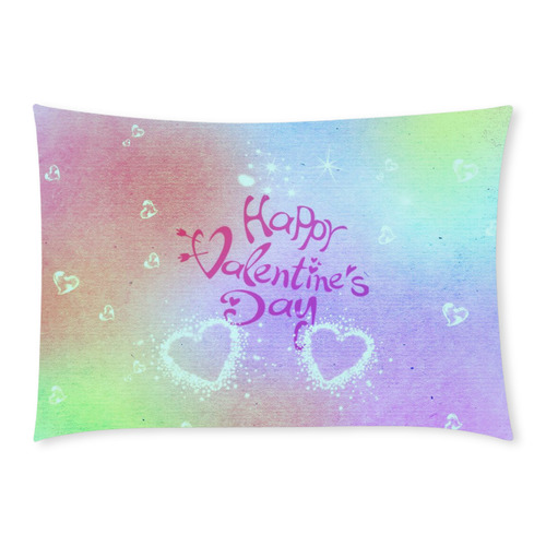 happy valentines day teal by FeelGood Custom Rectangle Pillow Case 20x30 (One Side)