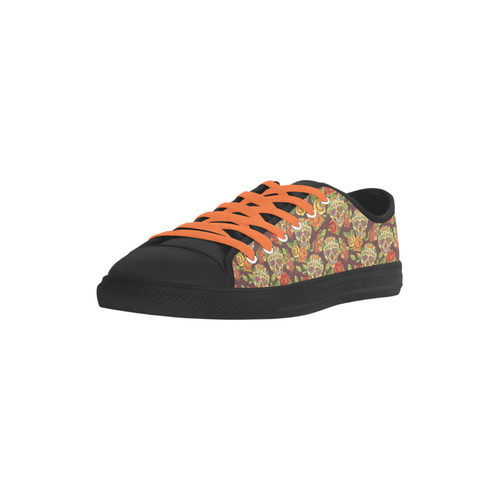 sugar skull pattern Aquila Microfiber Leather Women's Shoes (Model 031)