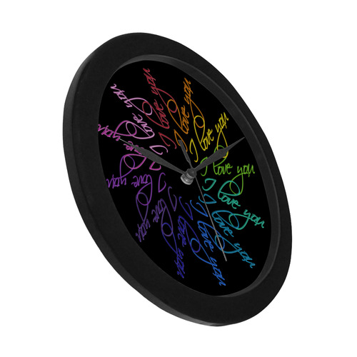 I love you rainbow Circular Plastic Wall clock