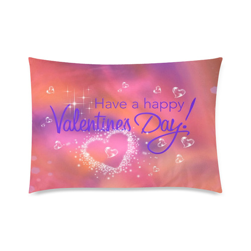 happy valentines day pink by FeelGood Custom Zippered Pillow Case 20"x30"(Twin Sides)