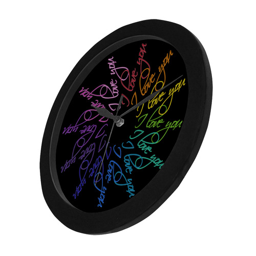 I love you rainbow Circular Plastic Wall clock
