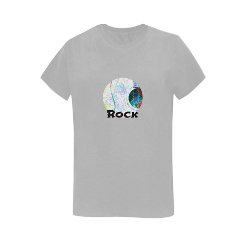 Acoustic Whitewash Rock Women's T-Shirt in USA Size (Two Sides Printing)