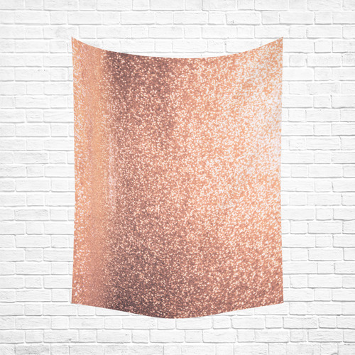 Rose Gold Glitter Defocused Abstract Light Cotton Linen Wall Tapestry 60"x 80"