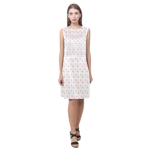 Lovely Pattern with Birds and Flowers Eos Women's Sleeveless Dress (Model D01)