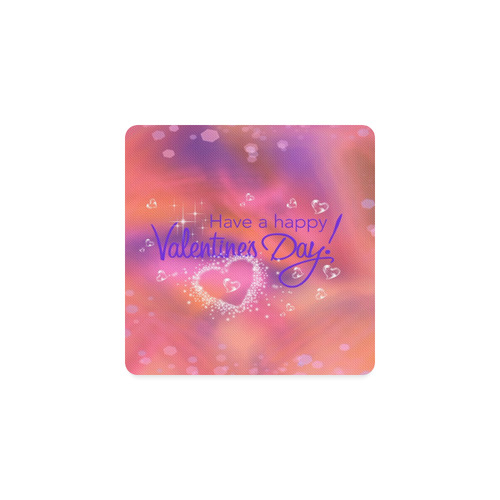 happy valentines day pink by FeelGood Square Coaster