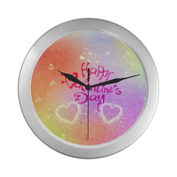 happy valentines day by FeelGood Silver Color Wall Clock