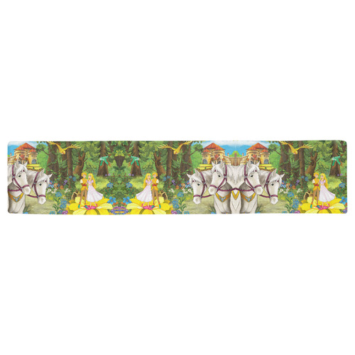 Couple on the Flowers in the Forest Table Runner 16x72 inch