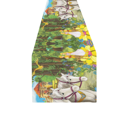 Couple on the Flowers in the Forest Table Runner 16x72 inch