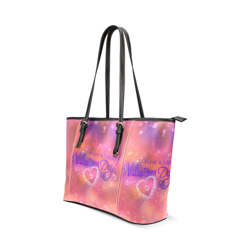 happy valentines day pink by FeelGood Leather Tote Bag/Large (Model 1640)