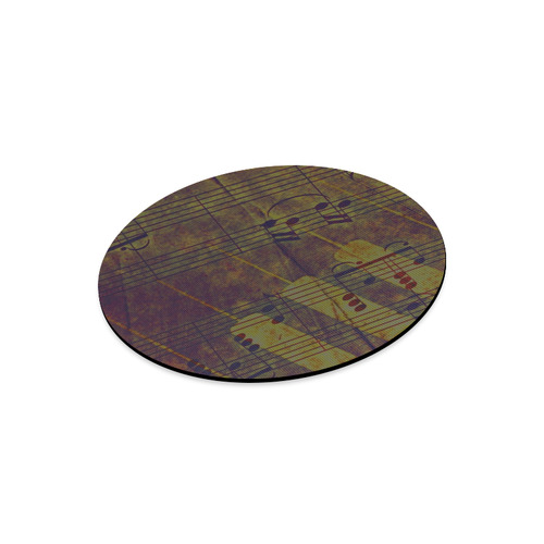 Music, vintage look A by JamColors Round Mousepad
