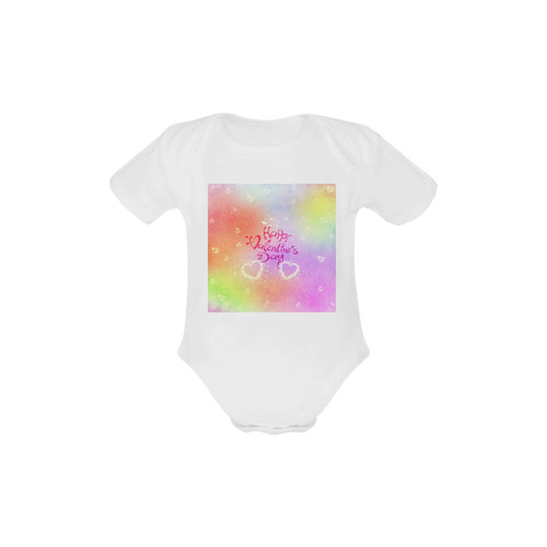 happy valentines day by FeelGood Baby Powder Organic Short Sleeve One Piece (Model T28)