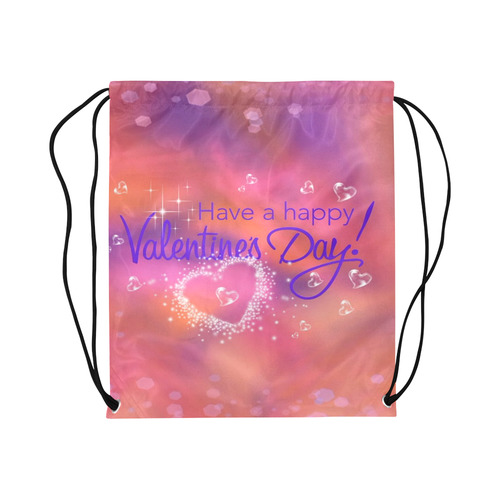 happy valentines day pink by FeelGood Large Drawstring Bag Model 1604 (Twin Sides)  16.5"(W) * 19.3"(H)