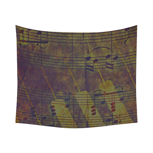 Music, vintage look A by JamColors Cotton Linen Wall Tapestry 60"x 51"