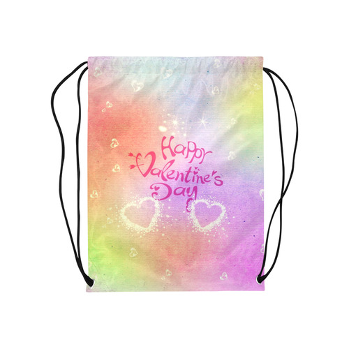 happy valentines day by FeelGood Medium Drawstring Bag Model 1604 (Twin Sides) 13.8"(W) * 18.1"(H)