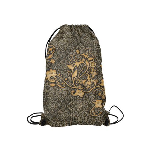 Vintage, floral design Small Drawstring Bag Model 1604 (Twin Sides) 11"(W) * 17.7"(H)