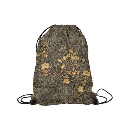 Vintage, floral design Medium Drawstring Bag Model 1604 (Twin Sides) 13.8"(W) * 18.1"(H)