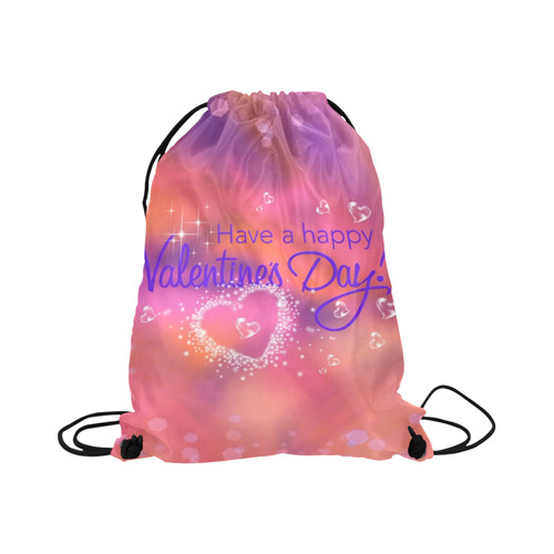 happy valentines day pink by FeelGood Large Drawstring Bag Model 1604 (Twin Sides)  16.5"(W) * 19.3"(H)