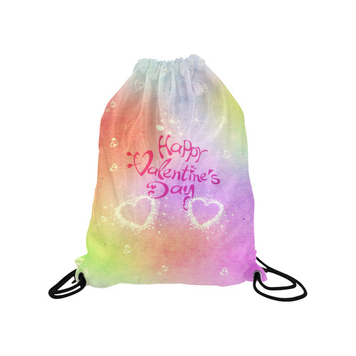 happy valentines day by FeelGood Medium Drawstring Bag Model 1604 (Twin Sides) 13.8"(W) * 18.1"(H)