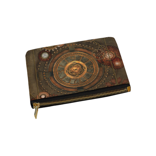 Steampunk, wonderful vintage clocks and gears Carry-All Pouch 9.5''x6''