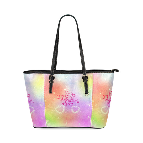 happy valentines day by FeelGood Leather Tote Bag/Large (Model 1640)
