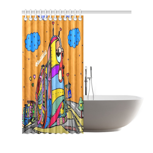 Snail House Popart by Nico Bielow Shower Curtain 72"x72"