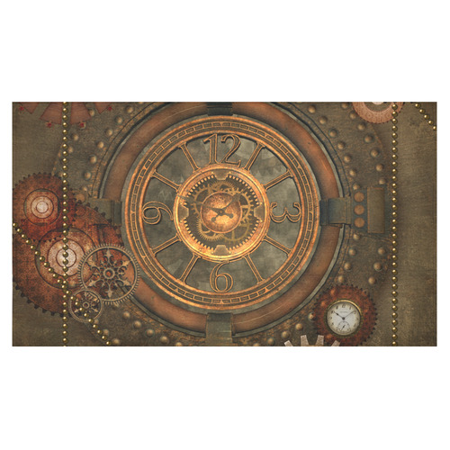 Steampunk, wonderful vintage clocks and gears Cotton Linen Tablecloth 60"x 104"
