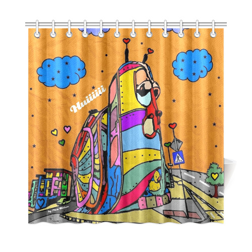 Snail House Popart by Nico Bielow Shower Curtain 72"x72"