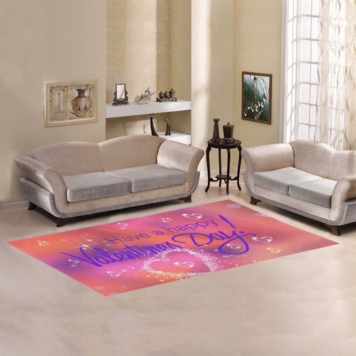 happy valentines day pink by FeelGood Area Rug 7'x3'3''