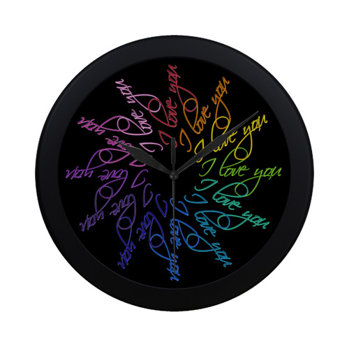 I love you rainbow Circular Plastic Wall clock