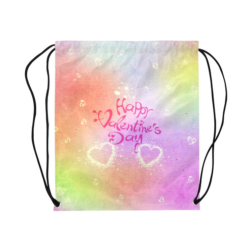 happy valentines day by FeelGood Large Drawstring Bag Model 1604 (Twin Sides)  16.5"(W) * 19.3"(H)