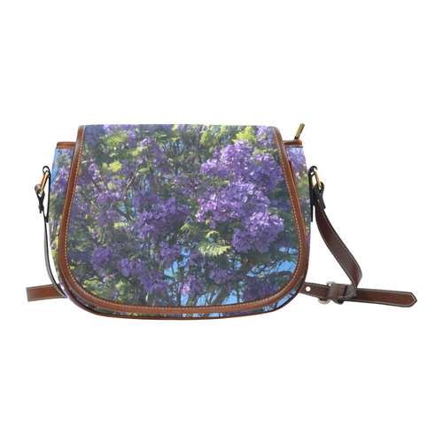 Blossoming Jacaranda Tree Floral Art Saddle Bag/Large (Model 1649)