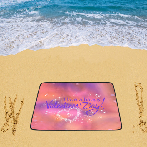 happy valentines day pink by FeelGood Beach Mat 78"x 60"