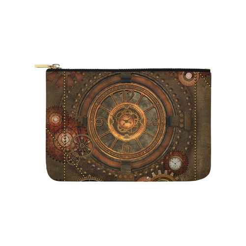 Steampunk, wonderful vintage clocks and gears Carry-All Pouch 9.5''x6''