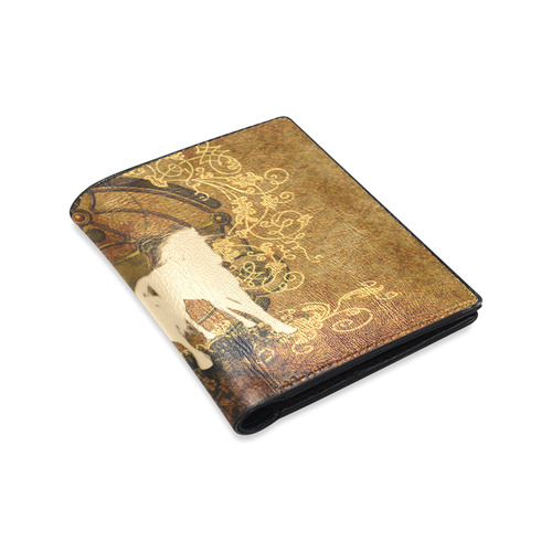 Beautiful horses, silhouette Men's Leather Wallet (Model 1612)